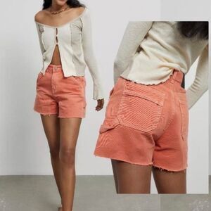 Urban Outfitters BDG Cut-Off Carpenter Shorts Orange Size 26 Denim Cotton